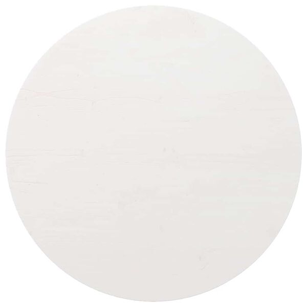 vidaXL Piano Tavolo Bianco Ø80x2,5 cm in Legno Massello di Pino