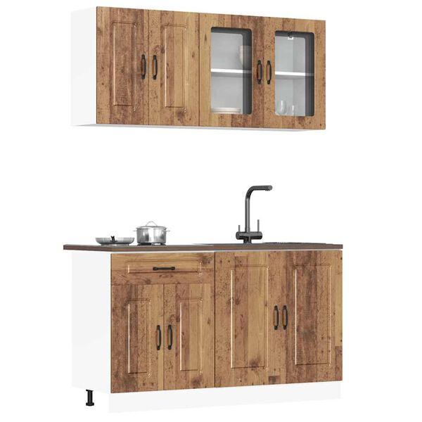 vidaXL Set Mobili da Cucina 4 pz Kalmar Legno Vecchio in Truciolato