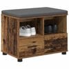 vidaXL Panca per ingresso con cuscino Legno vecchio 60 x 38 x 46 cm