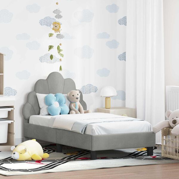 vidaXL Struttura letto per bambini con testata Grigio chiaro
