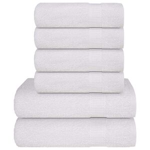 vidaXL Set di asciugamani 6 pezzi FROGN Bianco 360 g/m&sup2;