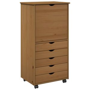 vidaXL Mobile con Ruote con ruota Marrone miele 53 x 39 x 103 cm