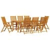 vidaXL Set da Pranzo per Giardino Pieghevole 9 pcs Marrone