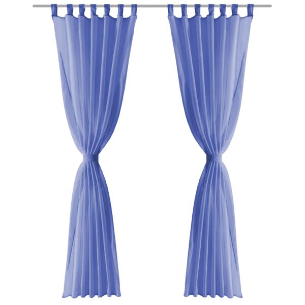 vidaXL Tende in Voile 2 pz 140x225 cm Blu Reale