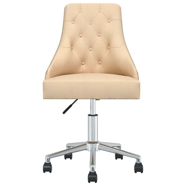 vidaXL Sedia da Ufficio Girevole Crema in Tessuto