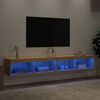 vidaXL Mobili TV con Luci LED 2pz Rovere Sonoma 100x30x30 cm