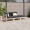 vidaXL Set Divani Giardino 3 pz con Cuscini in Legno Massello di Pino
