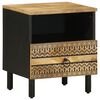 vidaXL Comodino Nero 40x33x46 cm in Legno Massello di Mango Grezzo