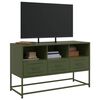vidaXL Mobile TV Verde Oliva 100,5x39x60,5 cm in Acciaio