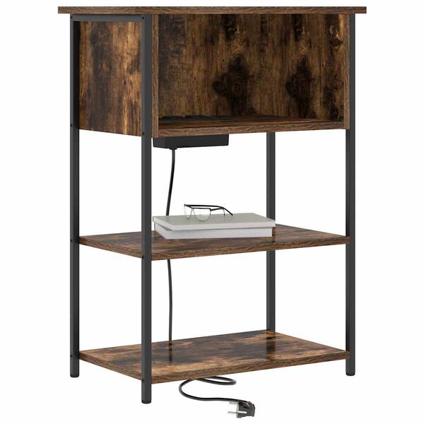 vidaXL Armadio da Notte Rovere fum&eacute; 55 x 31 x 76 cm Legno multistrato