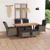 vidaXL Set da Pranzo per Giardino 7 pz con Cuscini Polyrattan Marrone