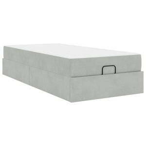 vidaXL Struttura letto con materasso 2 pcs Grigio chiaro Velluto