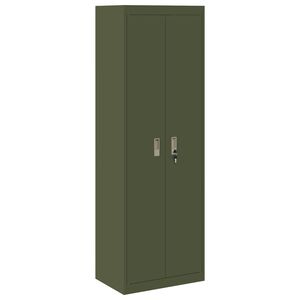 vidaXL Armadio con archiviazione 2 pcs Verde oliva 60 x 40 x 180 cm
