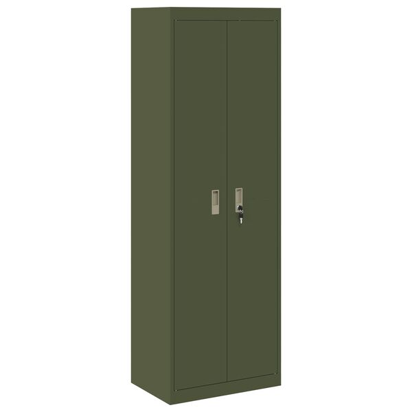 vidaXL Armadio con archiviazione 2 pcs Verde oliva 60 x 40 x 180 cm