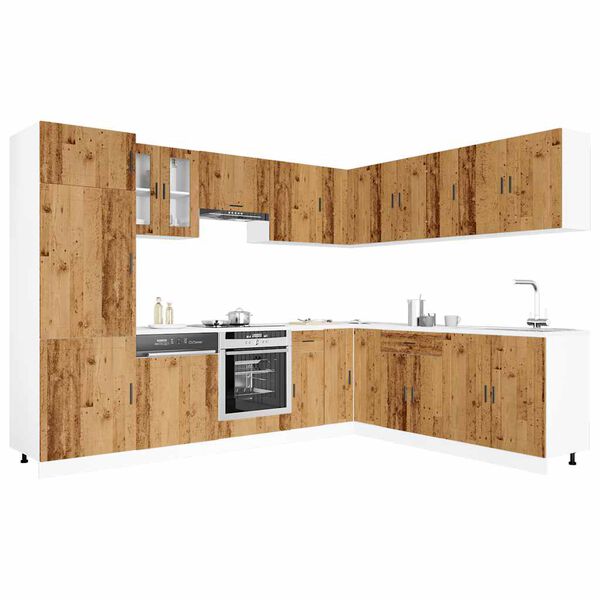 vidaXL Set Mobili da Cucina 14 pz Porto Legno Antico in Truciolato
