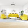 vidaXL Set di Divani 3 pz con Poggiapiedi Giallo Chiaro in Tessuto