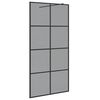 vidaXL Parete Doccia Walk-in Nero 100 x 195 cm vetro temperato