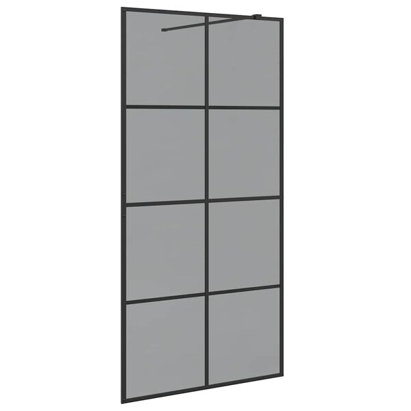 vidaXL Parete Doccia Walk-in Nero 100 x 195 cm vetro temperato