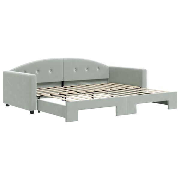 vidaXL Divano Letto con Letto Estraibile Grigio Chiaro 90x200 Velluto