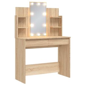 vidaXL Toeletta con Luci LED Rovere Sonoma 96x40x142 cm