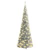 vidaXL Albero di Natale Artificiale Pop-up Neve Fioccata 50 LED 120 cm