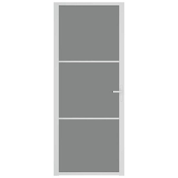 vidaXL Porta Interna 83x201,5 cm Bianca in Vetro ESG e Alluminio