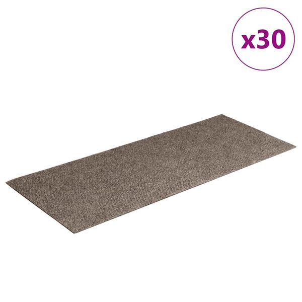 vidaXL Tappetini per scale autoadesivi 30 pz 60x25 cm beige rettangolari