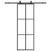 vidaXL Porta Scorrevole con Ferramenta Nera 76x205 cm in Vetro ESG