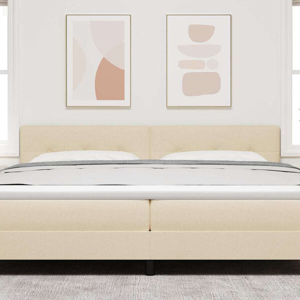 vidaXL Testiera con testiera Crema 200 cm Pelle Sintetica