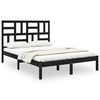vidaXL Giroletto Nero in Legno Massello 150x200 cm King Size