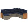 vidaXL Set Divani da Giardino 7 pz con Cuscini Grigio in Polyrattan