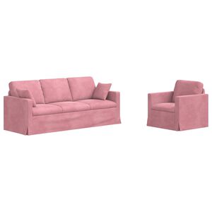 vidaXL Set di divani 2 pcs Rosa 198 x 78 x 80 cm Velluto