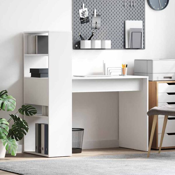 vidaXL Scrivania Bianco 113 x 54 x 120 cm Legno multistrato