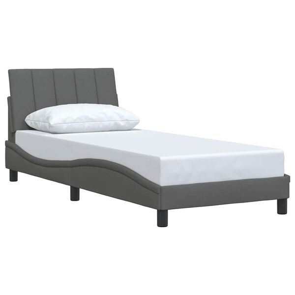 vidaXL Giroletto senza Materasso Hanko Grigio Scuro 90x190 cm Tessuto
