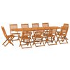 vidaXL Set da Pranzo da Giardino 11 pz 280x90x75 cm Massello di Acacia