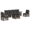 vidaXL Set Divano da Giardino 7 pz Grigio e Grigio Scuro polyrattan