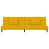 vidaXL Divano Letto a 2 Posti con Due Cuscini Giallo in Velluto