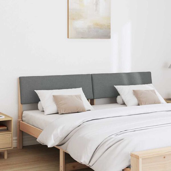 vidaXL Testiera imbottita Grigio scuro 200 cm Pino massello