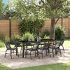 vidaXL Set da Pranzo per Giardino 9 pcs Nero