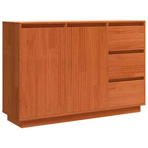 vidaXL Credenza Rovere Marrone 111 x 34 x 75 cm Pino massello