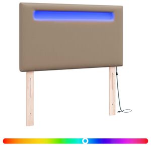 vidaXL Testiera LED Cappuccino Pelle Sintetica