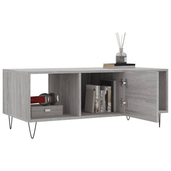 vidaXL Tavolino da Salotto Grigio Sonoma 102x50x40cm Legno Multistrato