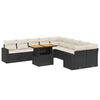 vidaXL Set Divani da Giardino 11 pz con Cuscini in Polyrattan Nero