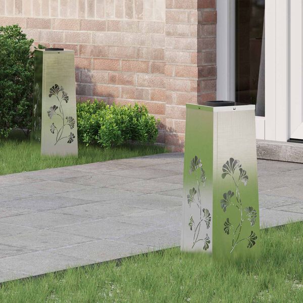 vidaXL Faro LED solare per sentieri 2 pcs Acciaio inossidabile