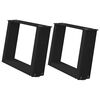 vidaXL Gambe per Tavolino da Caff&egrave; a Forma di U 2 pz Nere 40x(30-31) cm Acciaio