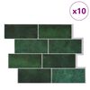 vidaXL Piastrella subway 10 pcs Verde Scuro 29.4 x 21.4 cm