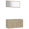 vidaXL Set Mobili da Bagno 2 pz Rovere Sonoma in Legno Multistrato
