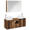 vidaXL Set di Armadi da Bagno 4 pz Legno antico Legno ingegnerizzato