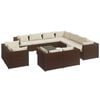 vidaXL Set Divani da Giardino 12 pz con Cuscini in Polyrattan Marrone