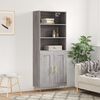 vidaXL Credenza Grigio Sonoma 69,5x34x180 cm in Legno Multistrato